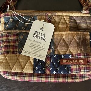 Bella Taylor Patchwork Crossbody Bag - Brown and Blue